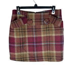Walter Baker Plaid Mini Skirt Addison Fall Autumn Wool Retro Lined Womens size 4